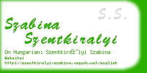 szabina szentkiralyi business card